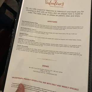 menu