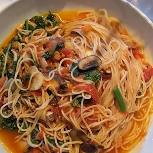 Capellini - fresh tomato, basil &amp; veggies tossed in OO &amp; Garlic, 8.7.2021.