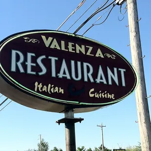 the sign for valenza italian cuisine