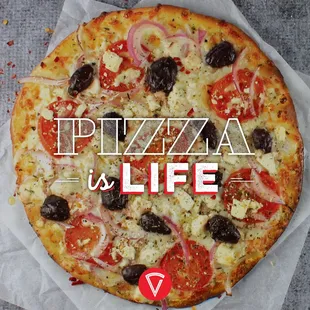 a pizza on a piece of wax paper