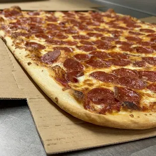 Pepperoni Sheet pizza. Make sure to preorder this one.