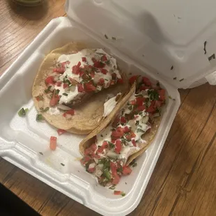 Supposed to be crunchy shredded beef tacos. This was not even close . It was a soft shell taco.