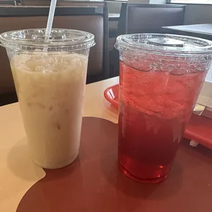 Horchata &amp; hibiscus drinks