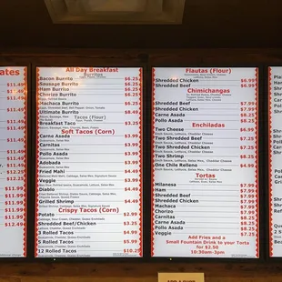 Menu Part 2 as of June 2023