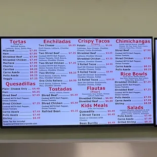 menu