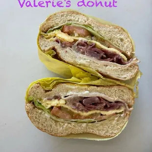 Bagel sandwich with our own style meat