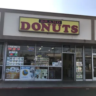 Front of Brand Donuts
