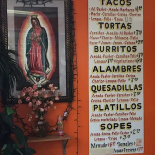 a mexican menu