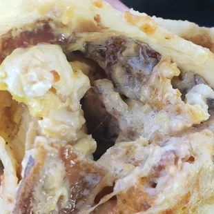 Look at all that grease and oil  it dripped down the side of my jaw when I took a bite