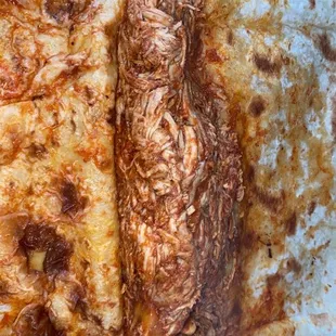 Dry chicken burrito