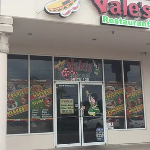 the front of the restaurant