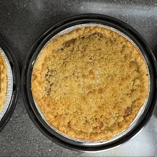Sweet potato pie; Dutch apple pie; pumpkin pecan streusel pie
