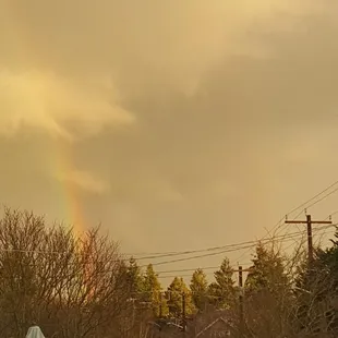 Sat outside and noticed a double rainbow. When finished eating, it started to rain again! (12/17/20)