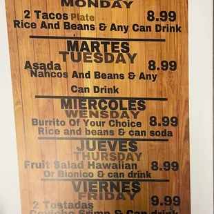 Especiales de la semana