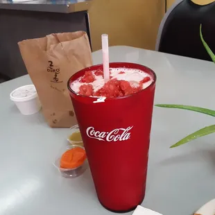 Strawberry Agua Fresca con leche!!!