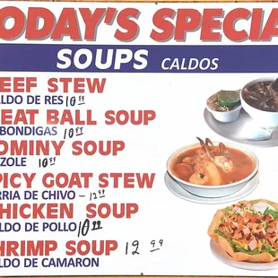 Tenemos sopas calientes