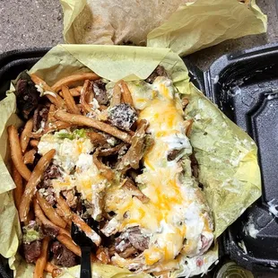 a tray of food