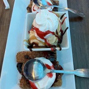 Churros with ice cream