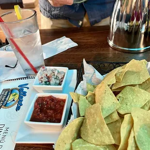 Chips, salsa &amp; ceviche