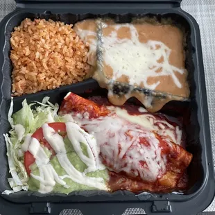 Combo plate- chicken enchilada