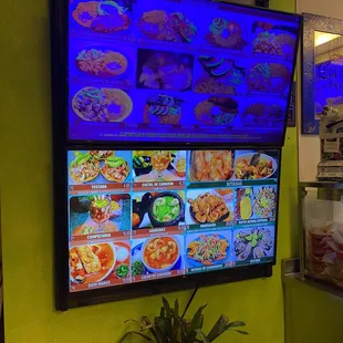 menus on the wall