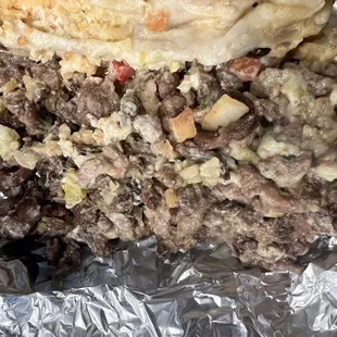 Supposed to be chicken but it's a whole lot of beef.