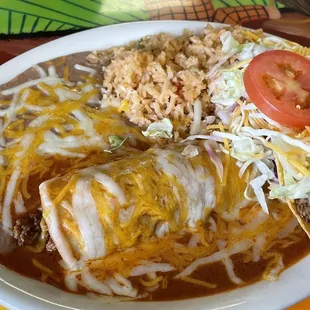 Taco and enchilada lunch special