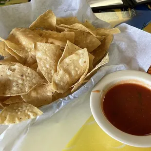Complimentary chips and salsa