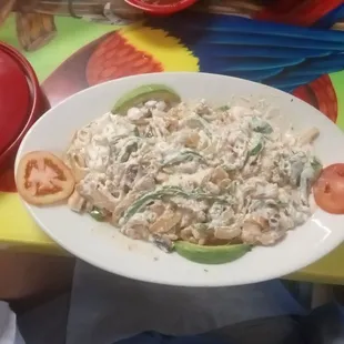 Pollo con crema