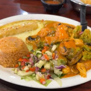 Granny plate (the shrimp were tender)