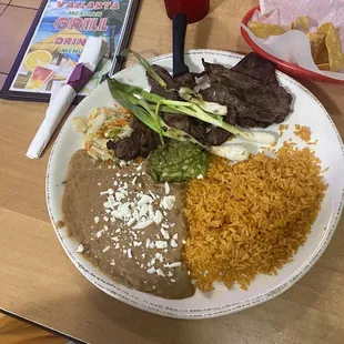 a plate of mexican food