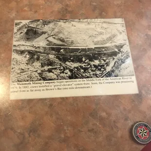The dining tables have a inlay design of bottle caps and old photos of local historic landmarks. Pretty cool.