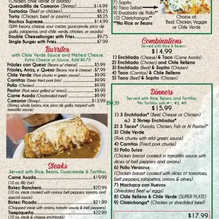 Menu Page 2 as of August 2021