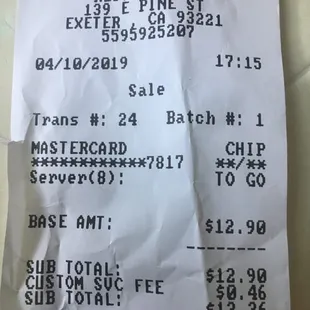 Receipt! WOW!
