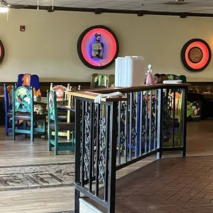 The decor on the far wall is new. August 2024