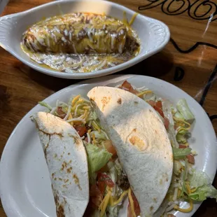 Two tacos, enchilada. Hold the rice &amp; beans