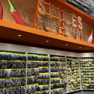 Huge selection of dried chilies