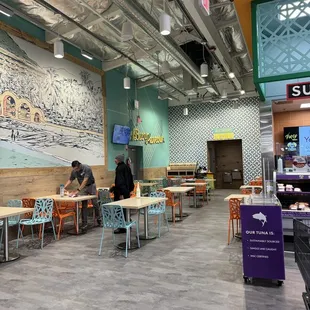 Sit down and eating area