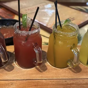 Margarita flight - $12. Totally better than just getting one small margarita for $10, why not try more flavors for an extra $2!