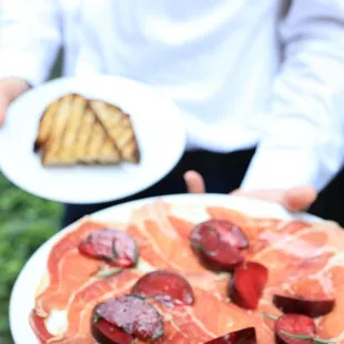 Mangalica Ham, Plums and Grilled Sourdough