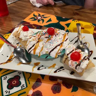 Fried cheesecake was a little underdone unfortunately