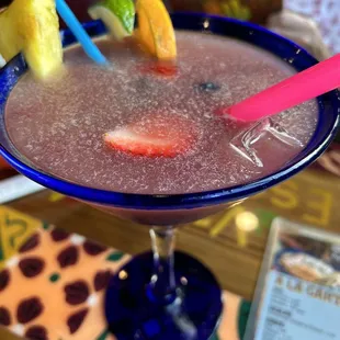 Frozen blueberry margarita