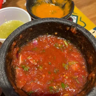 Salsa bean dip and verde