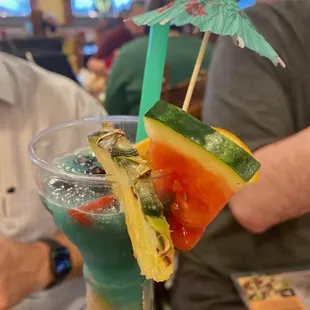 Close-up of the "unicorn" drink