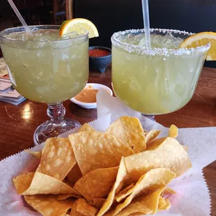 Large happy hour margaritas for $7.99 each! Happy hour runs 3-5pm.