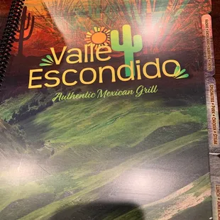 Valle Escondido menu