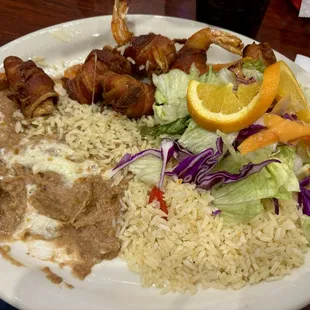 Stuffed shrimp w/rice &amp; beans