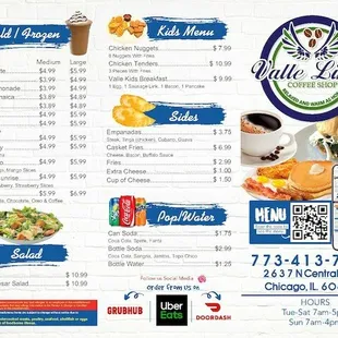 the menu