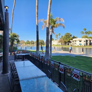 Dining by the lake.