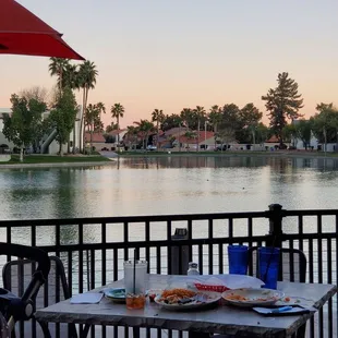 Beautiful view at dusk on the patio